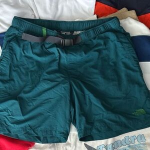 The North Face Teal and Gray Active Shorts